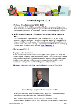 Activiteitenplan 2014 - Openbare Bibliotheek Huijbergen