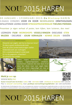 Congres NOU 2015 Haren - West Brabantse Vogelwerkgroep