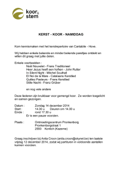Kerstkoornamiddag - Kamerkoor Cantabile