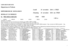 Hippodrome de Wallonie -Lundi 24 novembre 2014 &agrave;