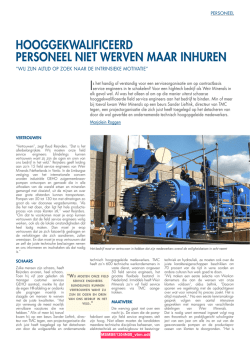 Inhuren Technisch Personeel - Service Magazine 2013