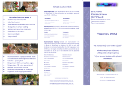 Folder tarieven 2014 - Stichting Kinderopvang Waterland