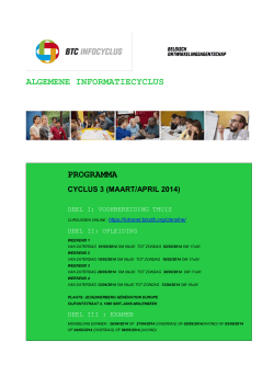 Programma Cyclus 3 (maart/april) 2014