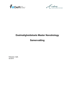 Doelmatigheidstoets Master Nanobiology