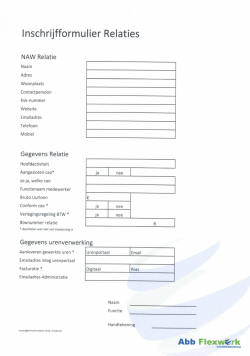 Inschrijfformulier Relaties