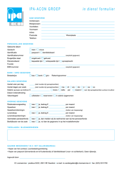 in dienst formulier - IPA