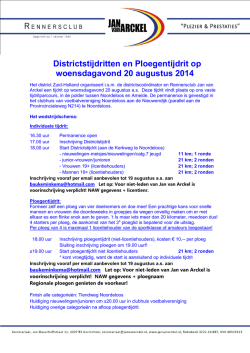 Districtstijdrit 21-08-14 aankondiging