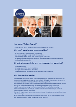 Hoe werkt &ldquo;Online Payroll&rdquo; Wat heeft u nodig voor