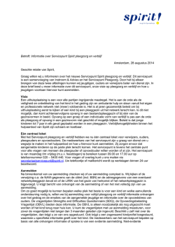 Informatie over Servicepunt Spirit pleegzorg en verblijf