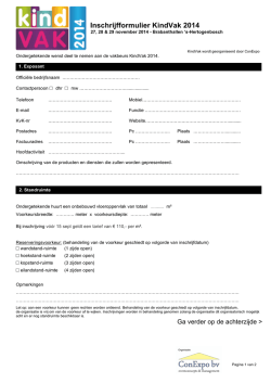 Inschrijfformulier KindVak 2014