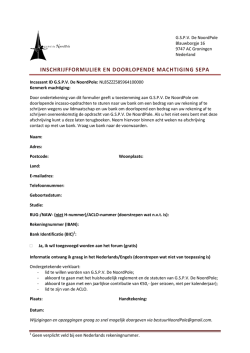 Inschrijfformulier - GSPV De NoordPole