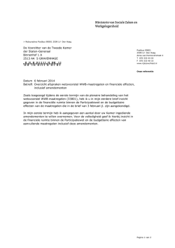 Kamerbrief overzicht afspraken wetsvoorstel WWB