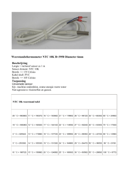 Weerstandsthermometer NTC 10K B=3950 Diameter 6mm
