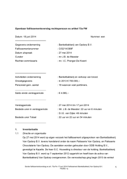 Eerste faillissementsverslag