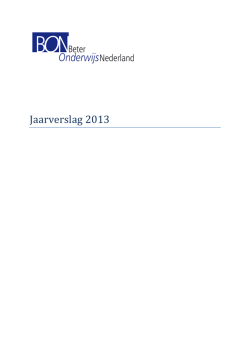 Jaarverslag 2013 - Beter Onderwijs Nederland