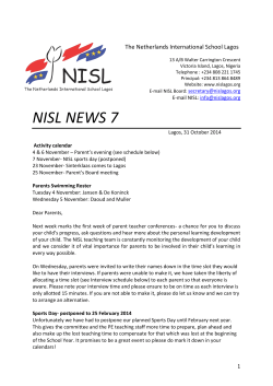 NISL NEWS 7 - The Netherlands International School Lagos
