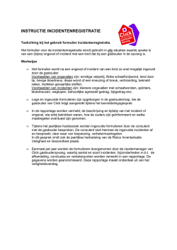 INSTRUCTIE INCIDENTENREGISTRATIE