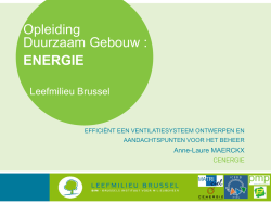 effici&euml;nt een ventilatiesysteem ontwerpen en aandachtspunten voor