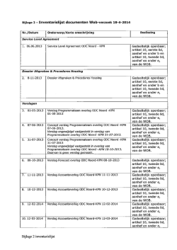 Inventarislijst documenten Wob-verzoek