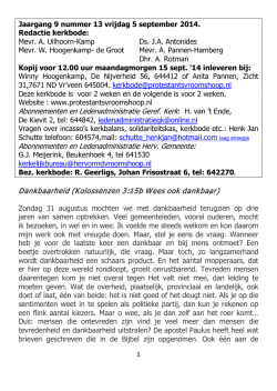 Kerkbode nummer 13 2014 - Protestantse gemeente in wording te