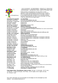 Jaarplanner ouders 2014-2015 Elst