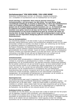 DOWNLOAD PERSBERICHT (pdf) - You win some You lose some