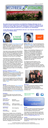 WFU Nieuwsbrief 2014 2 - De Westfriese Uitdaging