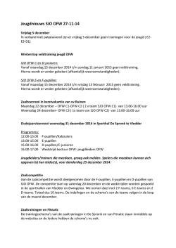 Jeugdnieuws SJO OFW 27-11-14