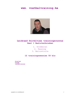 Basisbeginselen voor U9 - 13 trainingen
