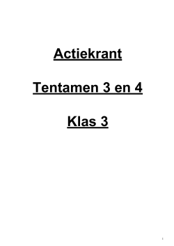 Actiekrant Tentamen 3 en 4 Klas 3