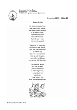 Het Werchters KaWeeBeetje december 2014