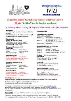INTERNATIONAAL Vrijthoftoernooi 29 ste Vrijthof Jeu de Boules