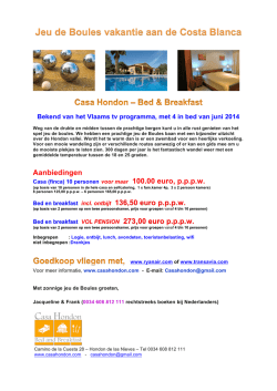 Jeu de Boules vakantie aan de Costa Blanca