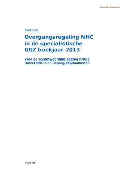 Overgangsregeling NHC in de specialistische GGZ boekjaar 2013