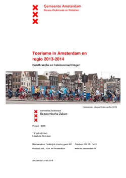 Toerisme in Amsterdam en regio 2013-2014
