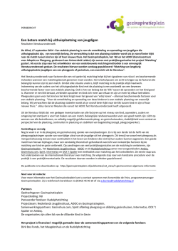 Een betere match bij uithuisplaatsing van jeugdigen