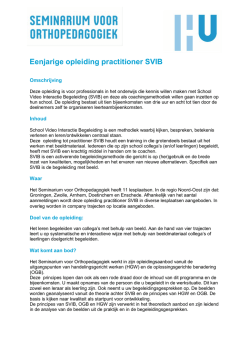 Eenjarige opleiding practitioner SVIB