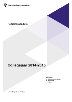 Collegejaar 2014-2015 - Hogeschool van Amsterdam