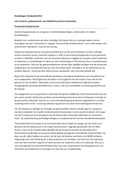 Toelichting gedeputeerde Luk Lemmens Type PDF Grootte 43KB