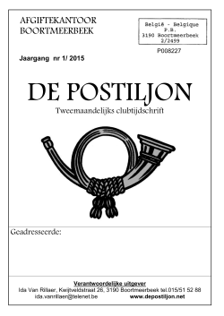 laatste clubblad - DE POSTILJON Boortmeerbeek