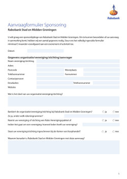 Aanvraagformulier Sponsoring
