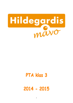 PTA/studiegids klas 3 2014-2015
