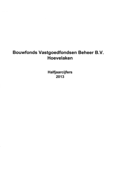Halfjaarverslag BFM 2013