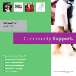 Nieuwsbrief Community Support april 2014