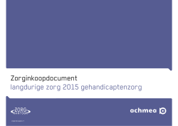 Inkoopdocument langdurige zorg GZ 2015