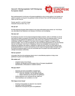 Gezocht: Werkgroepleden NJR Werkgroep Europese Zaken