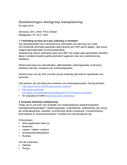 Inzetplanning 20 maart 2014