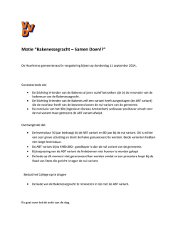 Motie “Bakenessegracht – Samen Doen!?”
