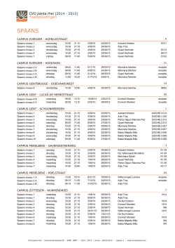 lesrooster Spaans - CVO PANTA RHEI de Avondschool