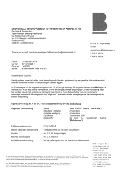 EINDVERSLAG TEVENS VERZOEK TOT